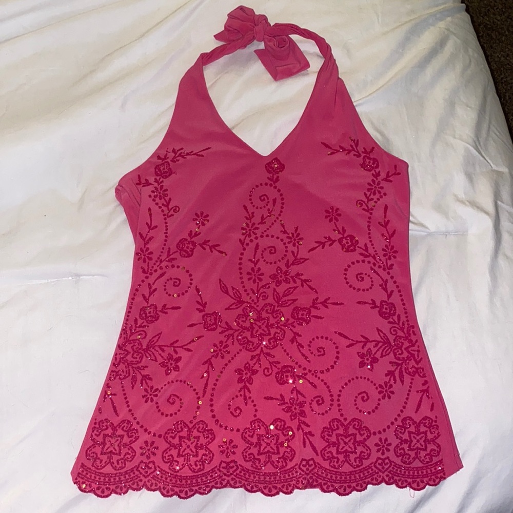 No tag but looks like medium/small. Hot pink